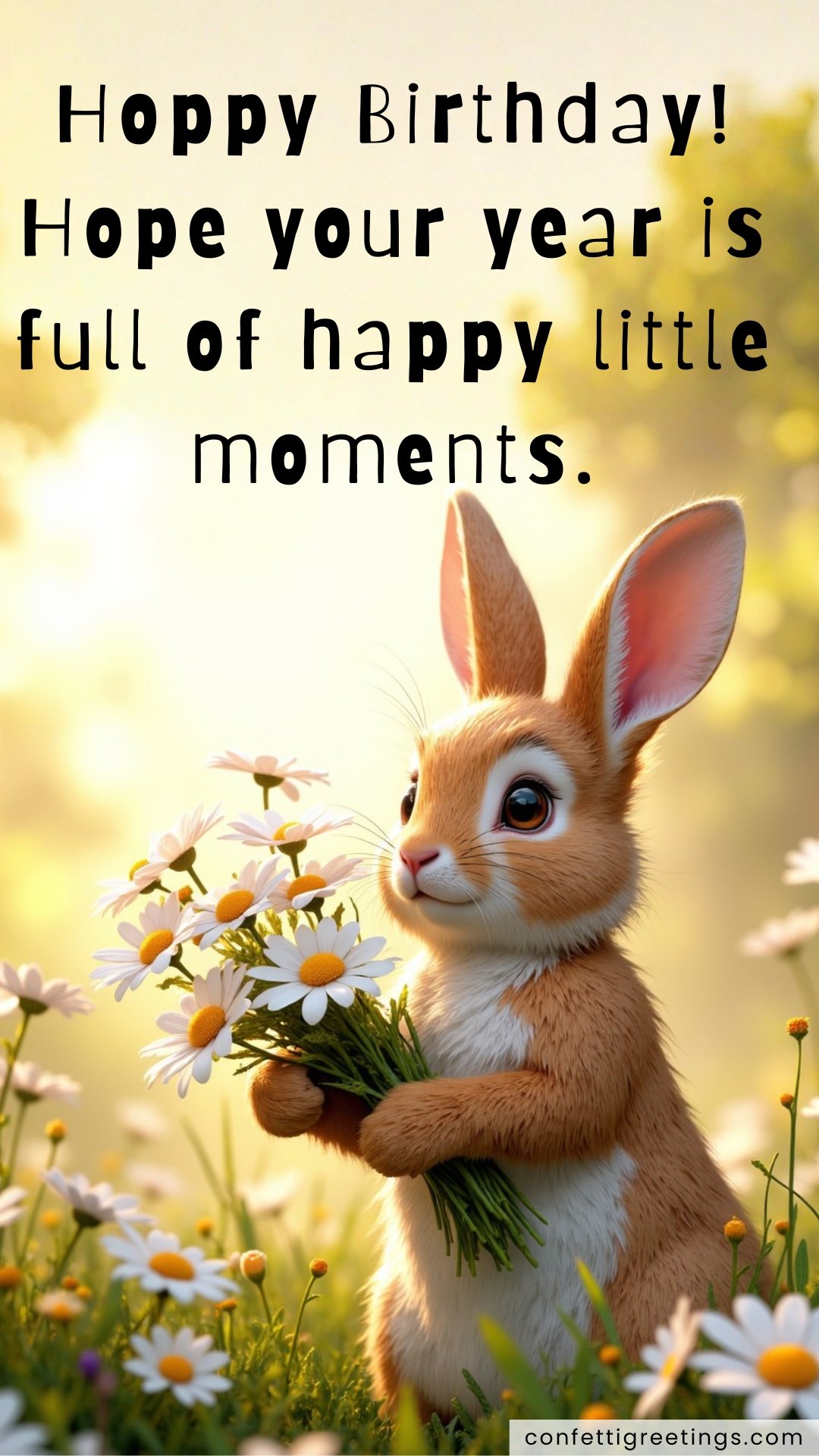 online cards for birthday cute bunny with daisies