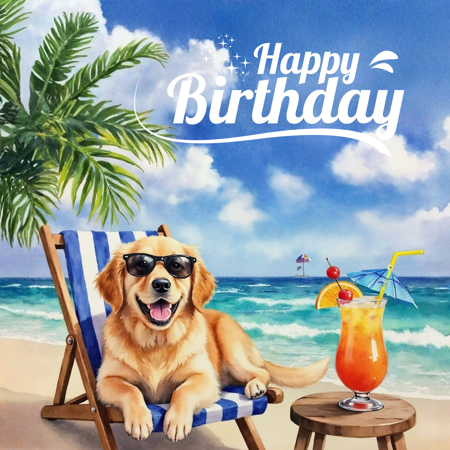 Summer Birthday Wishes for Friends, Family & Loved Ones - dog lounging on the beach