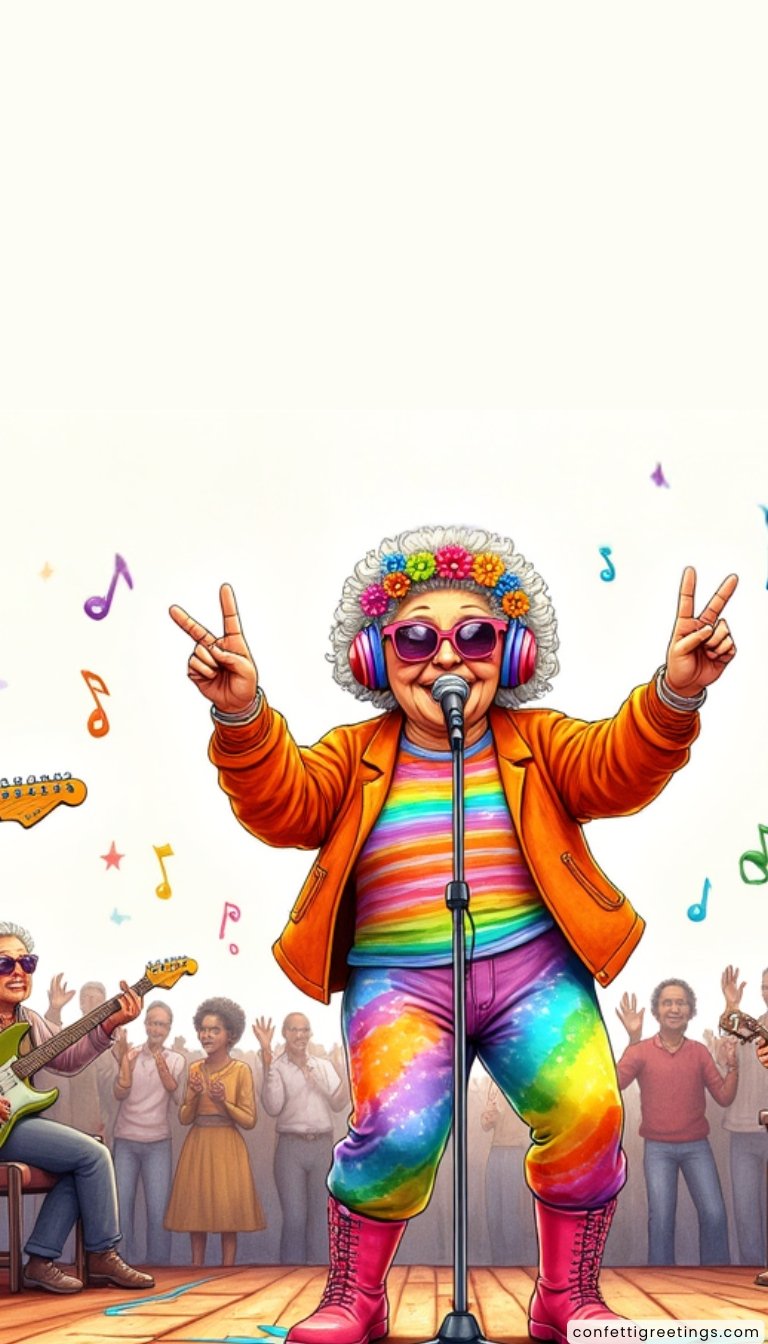 free ecards-virtual greeting cards- old hippie lade giving the peace sign