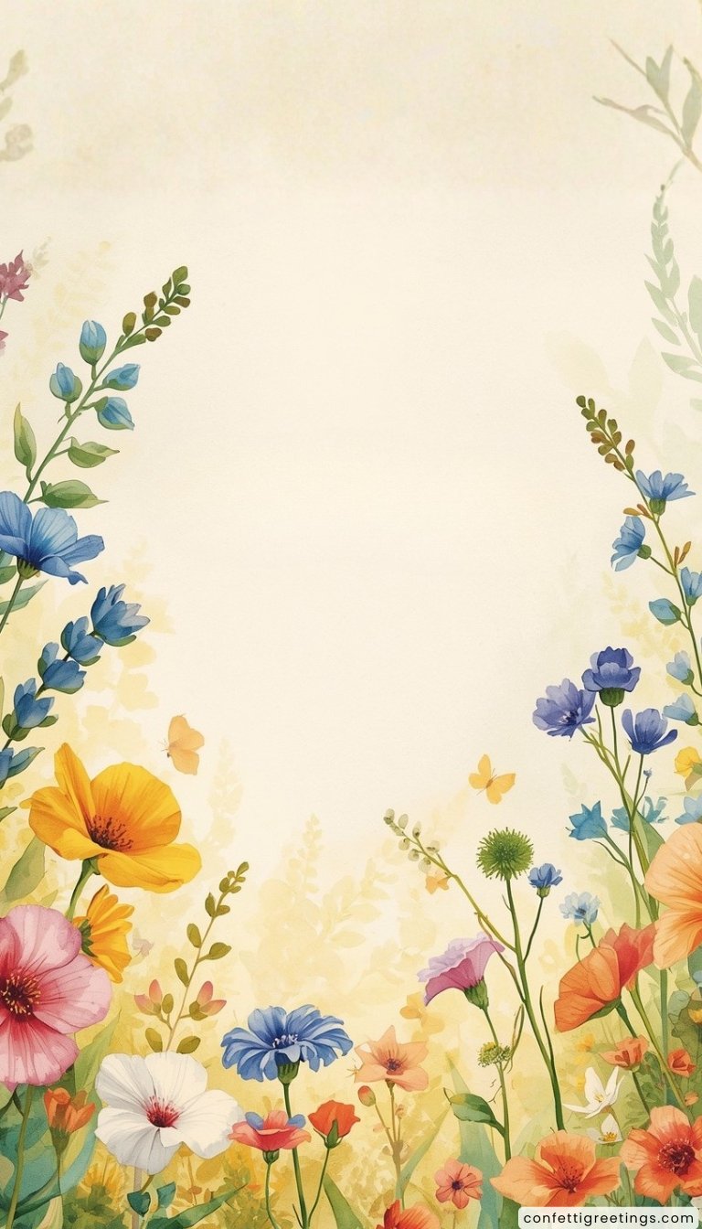 free ecards-virtual greeting cards-  watercolor wild folwers