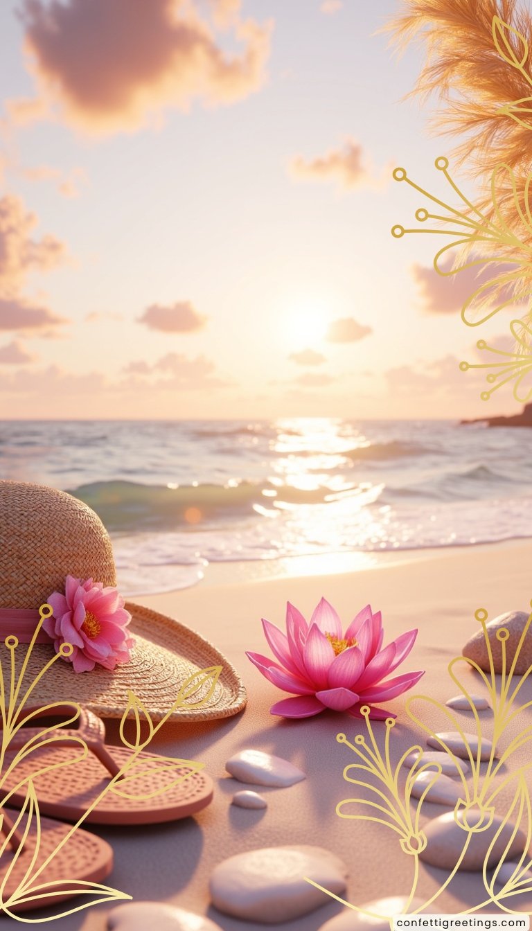 free ecards-virtual greeting cards- serene beach background