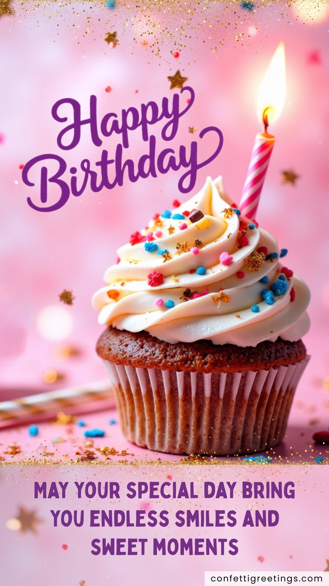 online cards for birthday large festive chocolate cupcake with a birthday candle