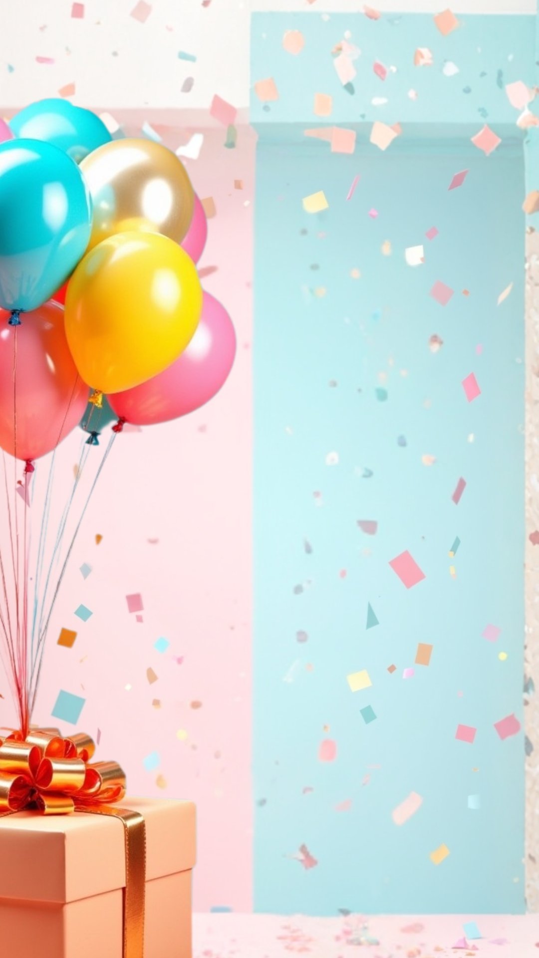 blank card with balloons