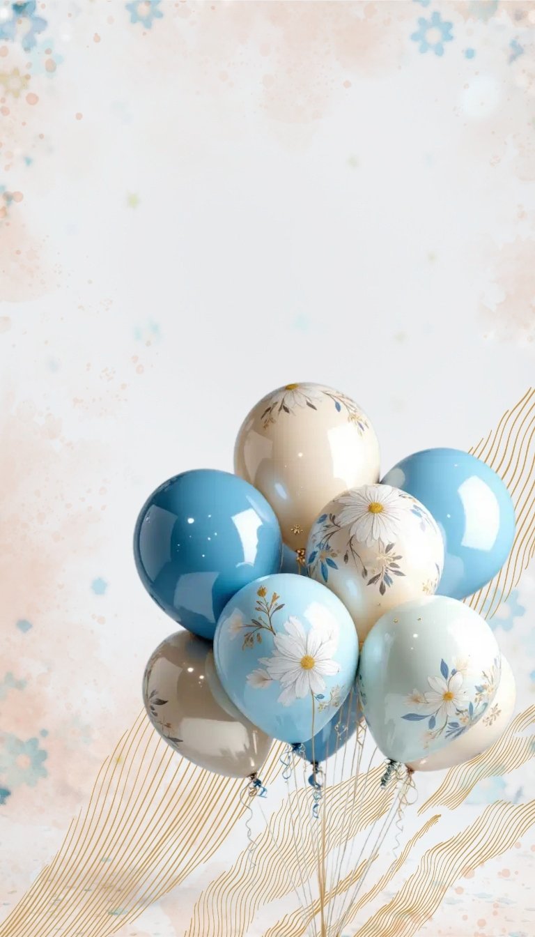 free ecards-virtual greeting cards-design cluster pale blue and white balloons
