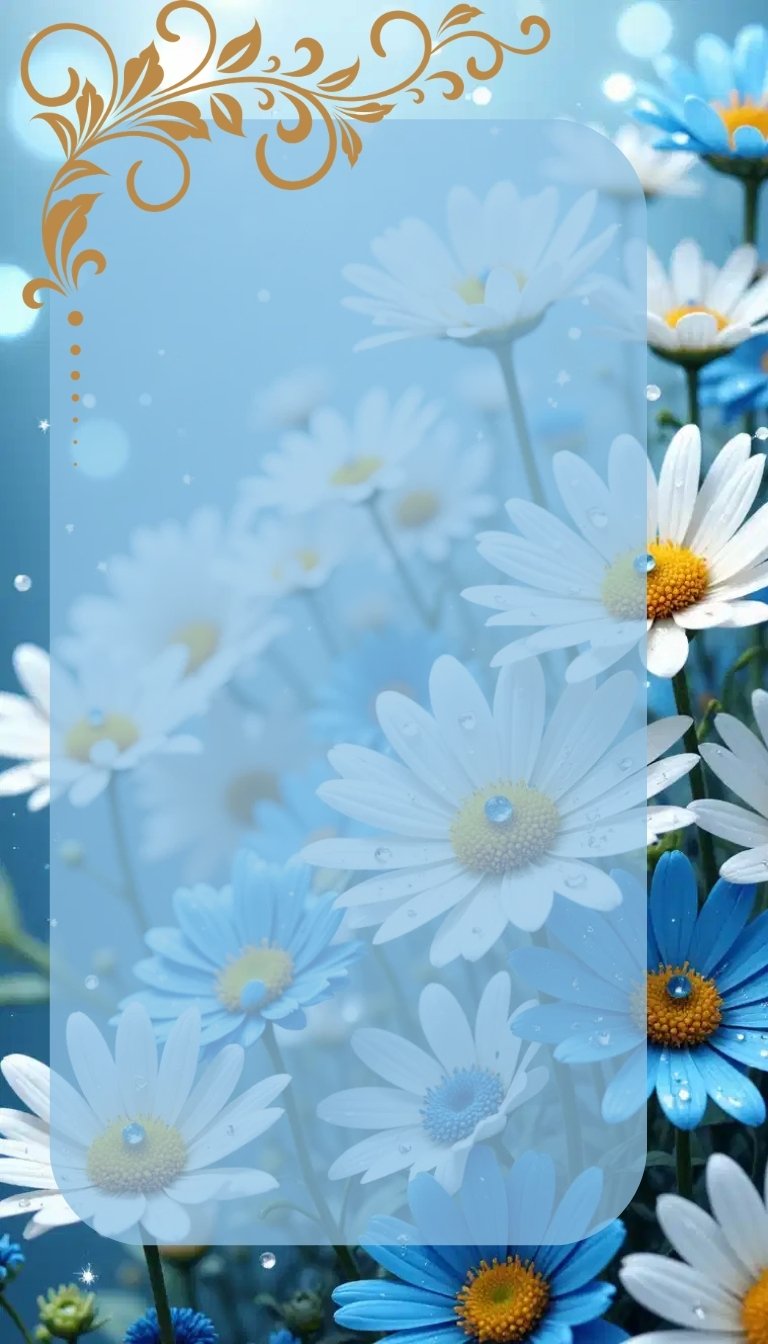 free ecards-virtual greeting cards-design blue and white dasies