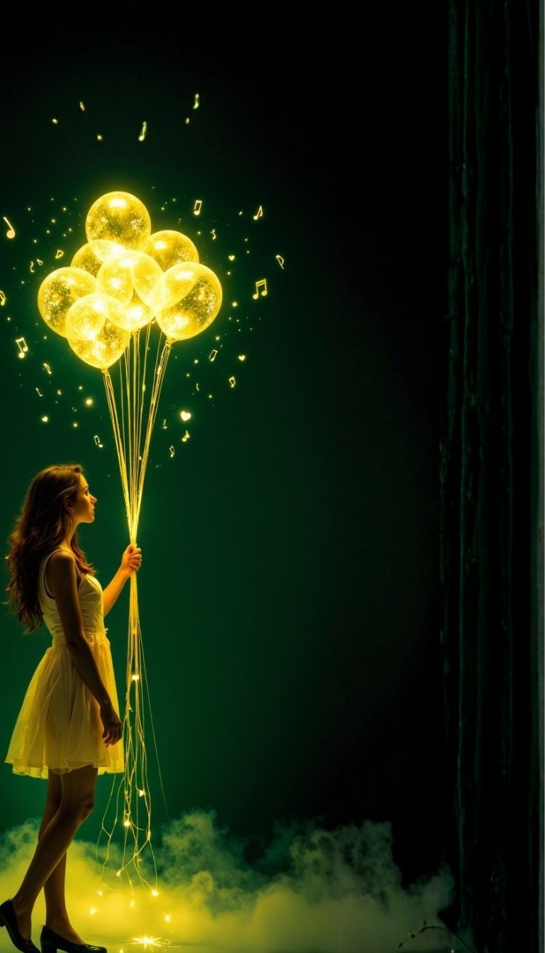 free ecards-virtual greeting cards-design glowing woman holding neon balloons