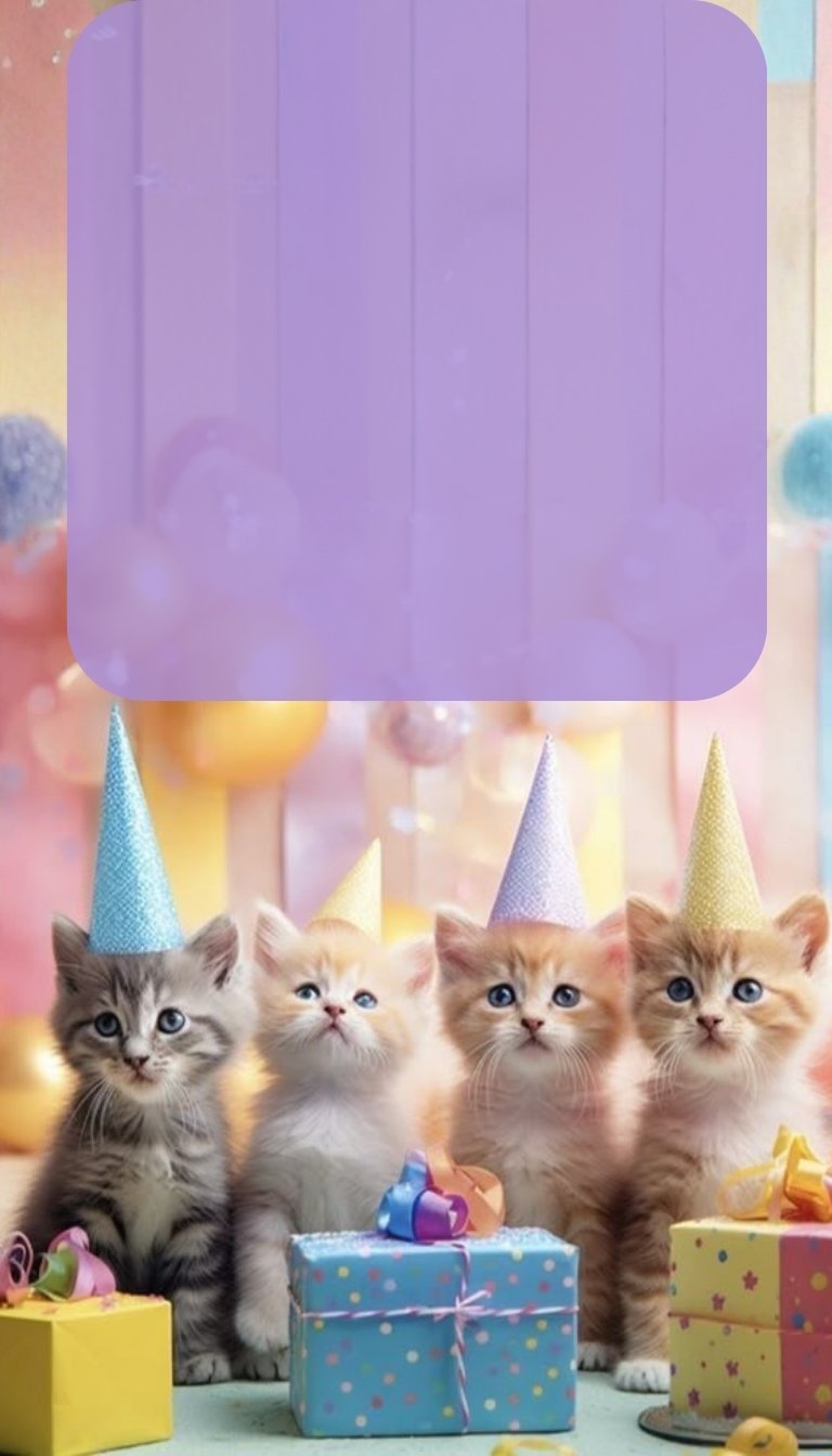 free ecards-virtual greeting cards-design cute kittens wearing party hats and sitting in front of gifts