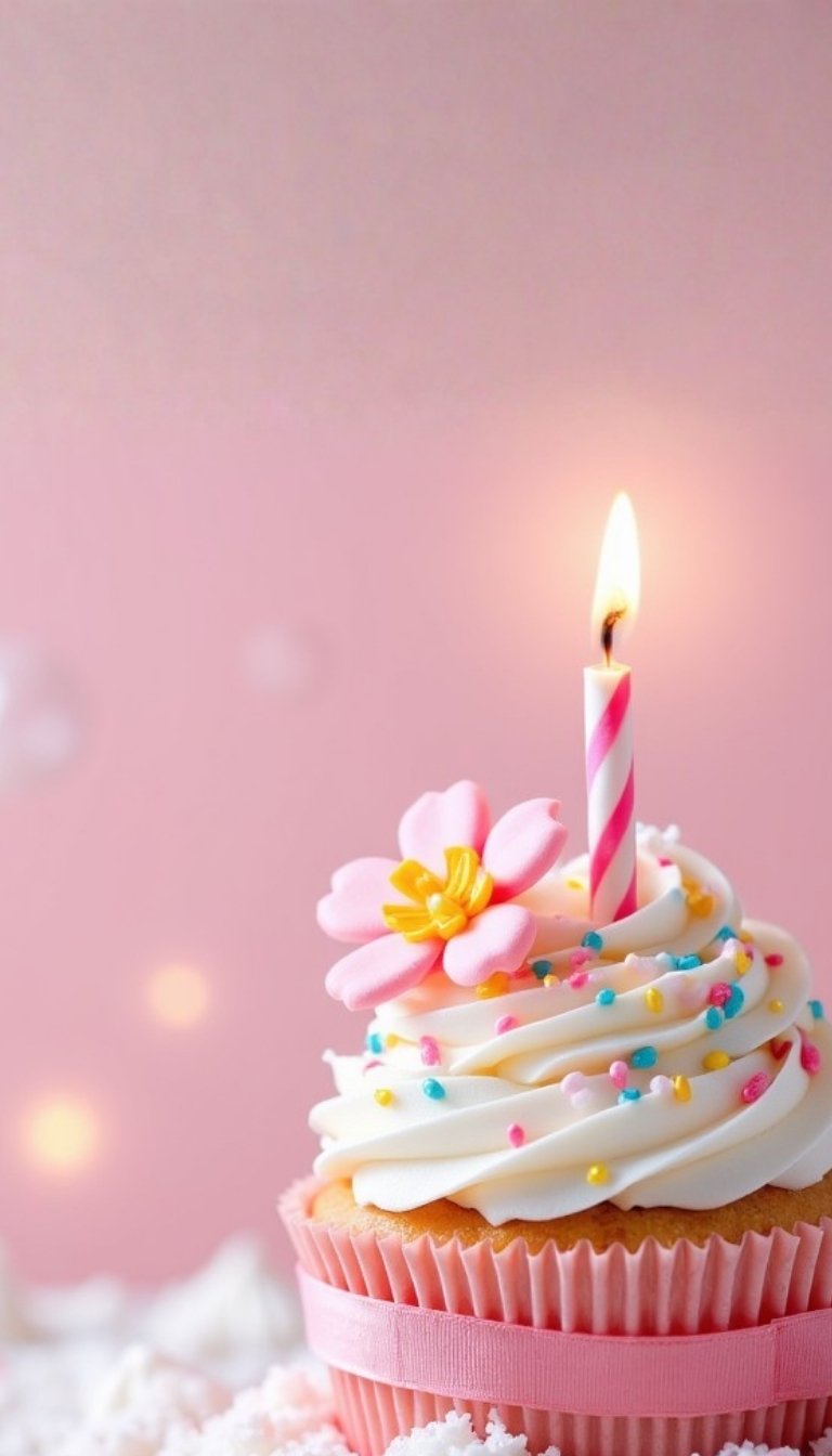 free ecards-virtual greeting cards- pink cupcake with a single lit candle