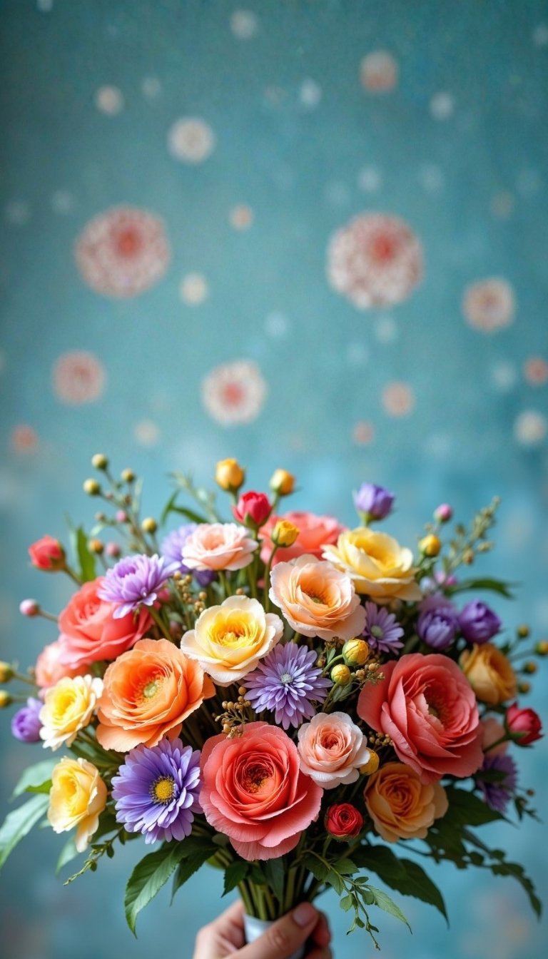 free ecards-virtual greeting cards-design pretty vibrant mixed flowers