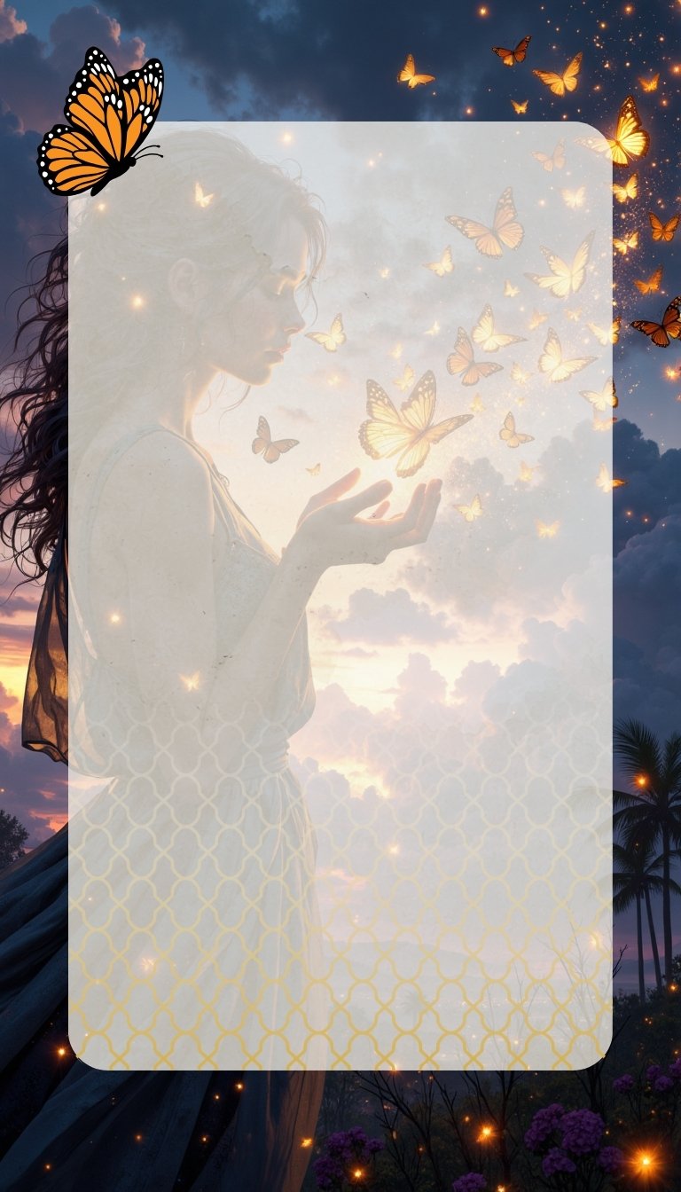 free ecards-virtual greeting cards-design woman with glowing butterflies