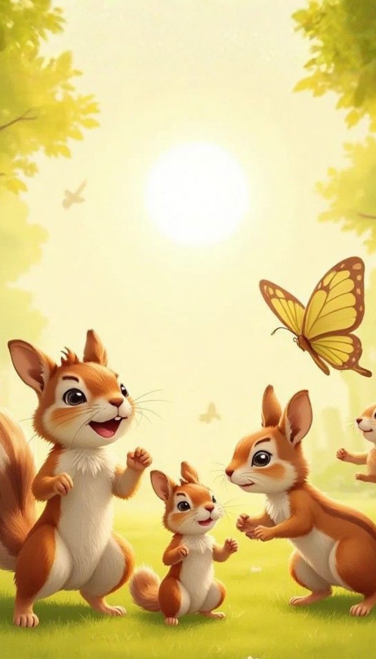 free ecards-virtual greeting cards-design cartoon chipmunks playing in the woods on a sunny day