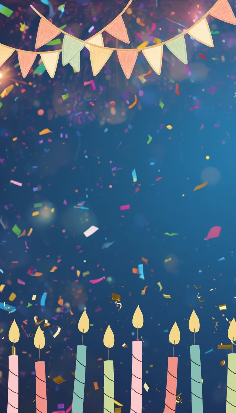 free ecards-virtual greeting cards-confetti with lit birthday candles
