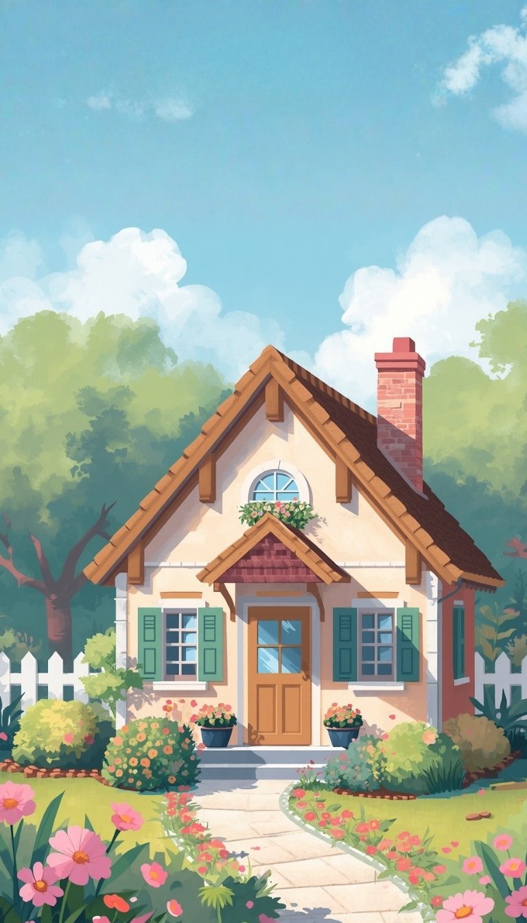 free ecards-virtual greeting cards-watercolor house