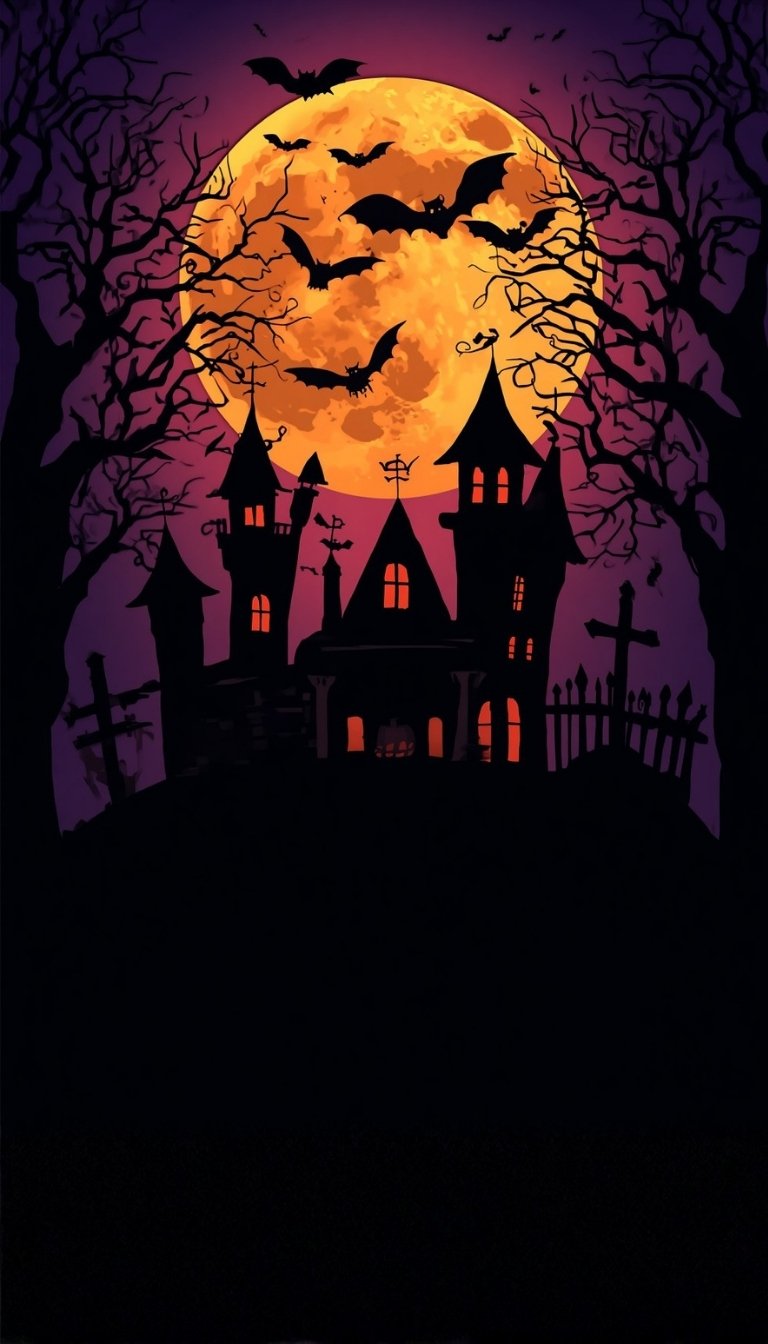 free ecards-virtual greeting cards-eerie Halloween night