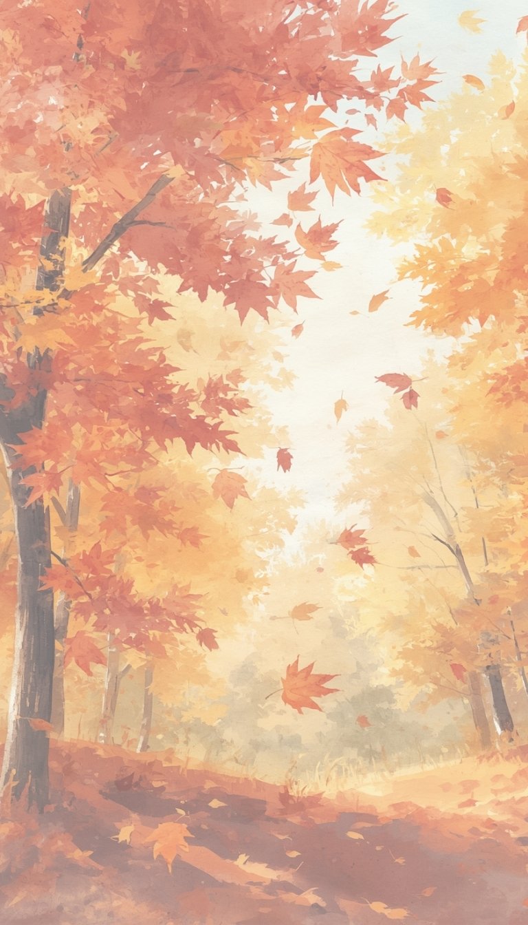 free ecards-virtual greeting cards-vibrant orange leaves on a tree