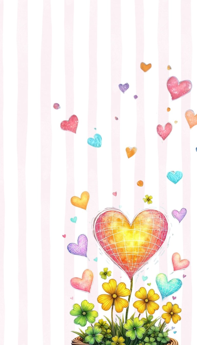 free ecards-virtual greeting cards- flowers in a basked surrounded by colorful hearts