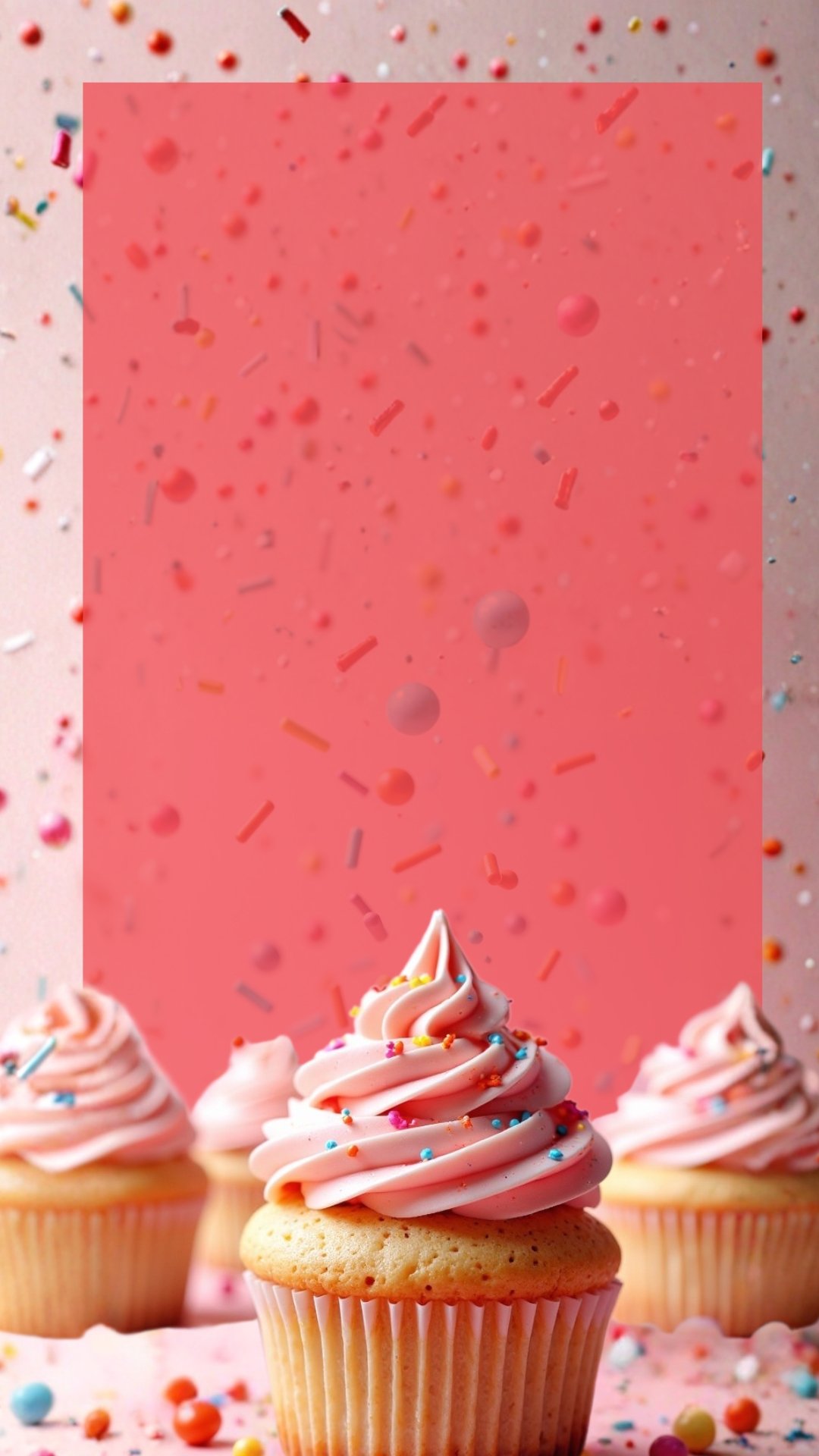 pink background with cupcake