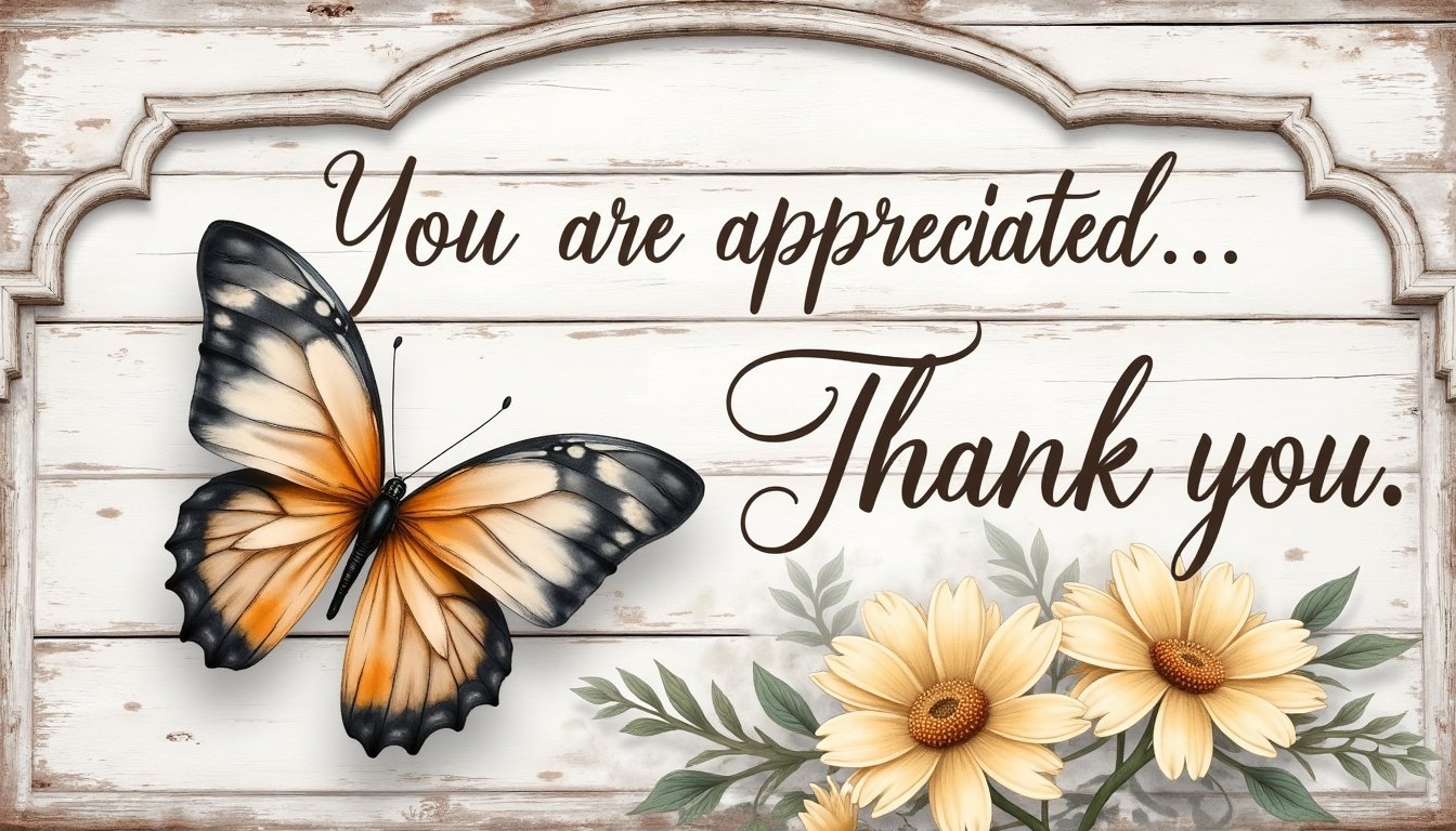 you are appreciated thank you