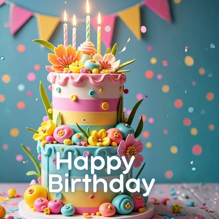 Colorful Birthday Cake Celebration