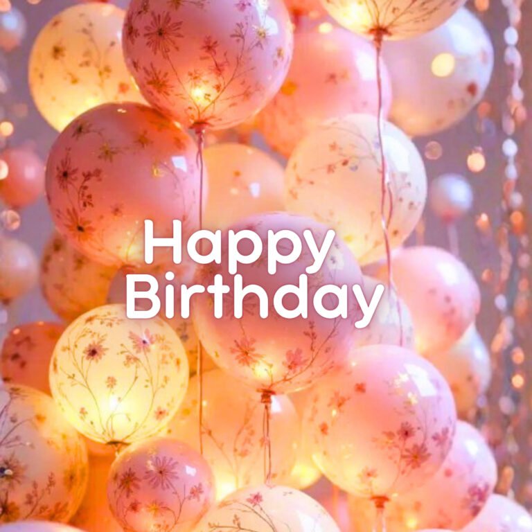 Happy Birthday Floral Balloon Video